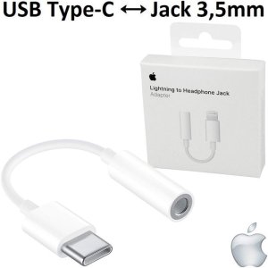 CAVO ADATTATORE ORIGINALE APPLE A2155 MU7E2ZM/A DA TYPE-C A JACK 3,5mm per DISPOSITIVI CON CONNETTORE TYPE-C BIANCO