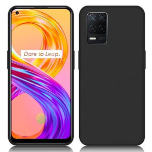 CUSTODIA per REALME 8 (NO Versione 5G!), REALME 8 PRO IN GEL TPU SILICONE SLIM COLORE NERO SATINATO