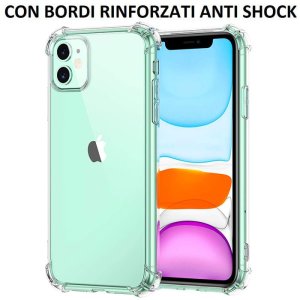 CUSTODIA per APPLE IPHONE 12 MINI (5.4") IN GEL TPU SILICONE TRASPARENTE SLIM 0,5mm CON BORDI RINFORZATI ANTI SHOCK