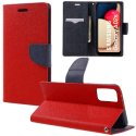 CUSTODIA per SAMSUNG GALAXY A02s (A025F), M02s (M025F) - FLIP ORIZZONTALE CON STAND, INTERNO IN TPU E PORTA CARTE COLORE ROSSO