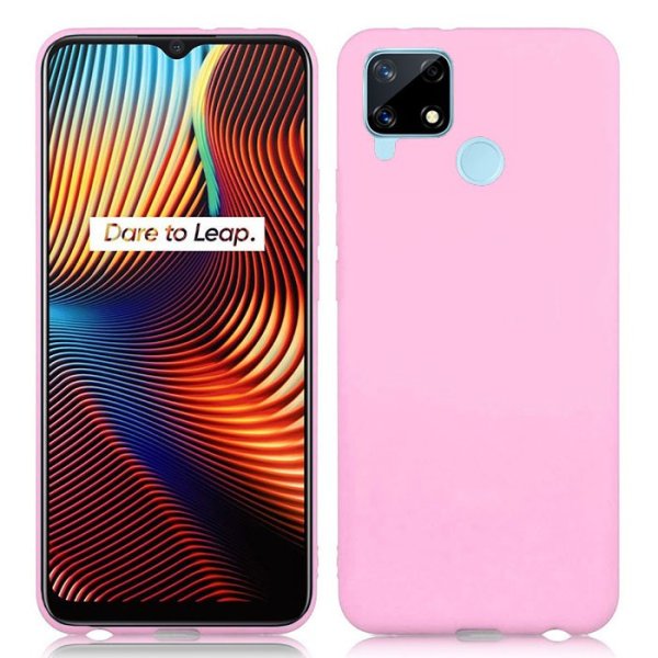 CUSTODIA per REALME 7i GLOBAL, C12, C15 - IN GEL TPU SILICONE SLIM COLORE ROSA SATINATO