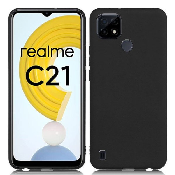 CUSTODIA per REALME C21 - IN GEL TPU SILICONE SLIM COLORE NERO SATINATO