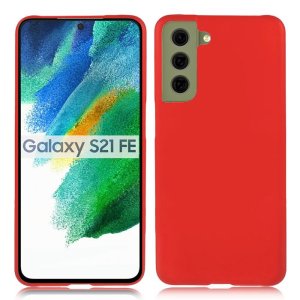 CUSTODIA per SAMSUNG GALAXY S21 FE 5G (SM-G990B) IN GEL TPU SILICONE SLIM COLORE ROSSO SATINATO