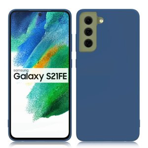 CUSTODIA per SAMSUNG GALAXY S21 FE 5G (SM-G990B) IN GEL TPU SILICONE SLIM COLORE BLU SATINATO