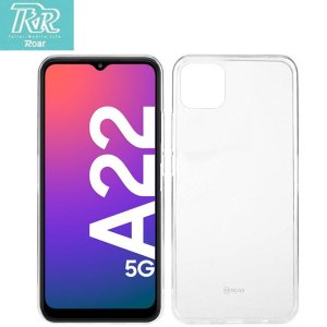 CUSTODIA per SAMSUNG GALAXY A22 5G (A226B) GEL TPU SILICONE TRASPARENTE ALTA QUALITA' ROAR COLORFUL BLISTER - ATTENZIONE..