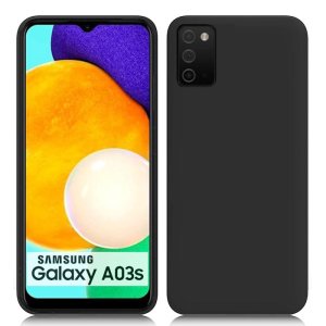 CUSTODIA per SAMSUNG GALAXY A03s (SM-A037F) - IN GEL TPU SILICONE SLIM COLORE NERO SATINATO