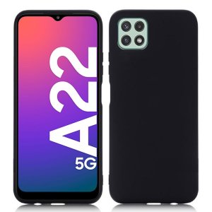 CUSTODIA per SAMSUNG GALAXY A22 5G (SM-A226B) - IN GEL TPU SILICONE SLIM COLORE NERO SATINATO - ATTENZIONE..