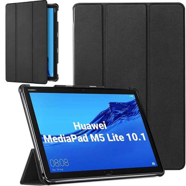 CUSTODIA per HUAWEI MEDIAPAD M5 LITE (10.1") - BOOK ORIZZONTALE CON STAND COLORE NERO