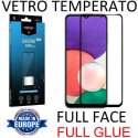 PELLICOLA per SAMSUNG GALAXY A22 5G (A226B)-VETRO TEMPERATO FULL FACE 9H-FULL GLUE CORNICE NERA DIAMOND LITE - ATTENZIONE..