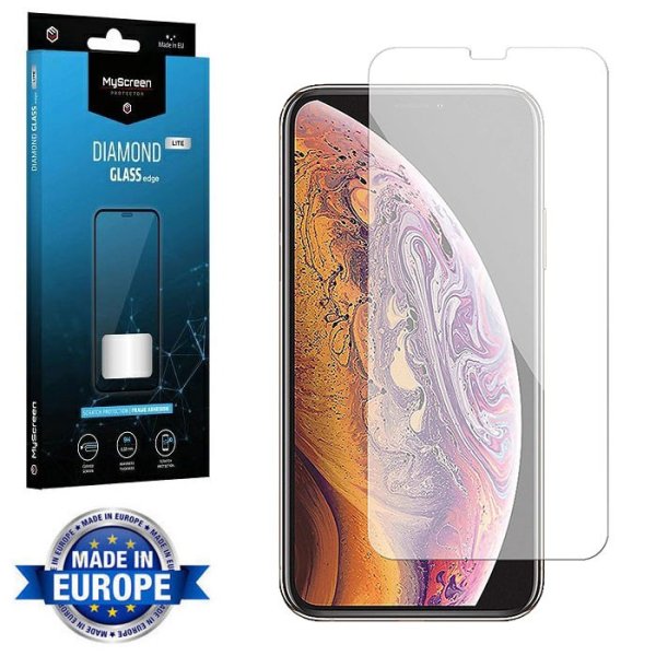 PELLICOLA per APPLE IPHONE X, XS, 11 PRO (5.8") - PROTEGGI DISPLAY IN VETRO TEMPERATO 9H 0,33mm MYSCREEN DIAMOND LITE BLISTER