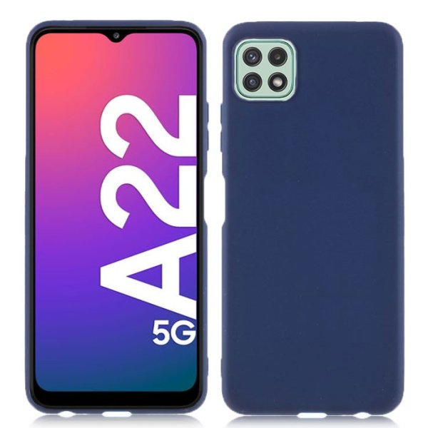 CUSTODIA per SAMSUNG GALAXY A22 5G (SM-A226B) - IN GEL TPU SILICONE SLIM COLORE BLU SATINATO - ATTENZIONE..