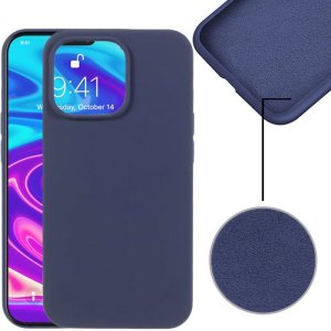 CUSTODIA per APPLE IPHONE 13 PRO (6.1") IN SILICONE CON EFFETTO SOFT TOUCH ED INTERNO IN MICROFIBRA BLU VERSIONE ECONOMICA