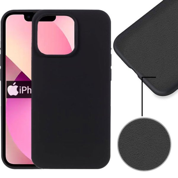 CUSTODIA per APPLE IPHONE 13 MINI (5.4") IN SILICONE CON EFFETTO SOFT TOUCH ED INTERNO IN MICROFIBRA NERO VERSIONE ECONOMICA