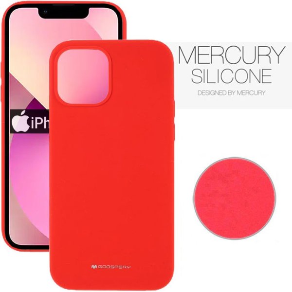 CUSTODIA per APPLE IPHONE 13 MINI (5.4") IN SILICONE CON INTERNO IN MICROFIBRA COLORE ROSSO ALTA QUALITA' MERCURY BLISTER