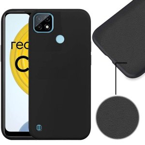 CUSTODIA per REALME C21 SILICONE CON EFFETTO SOFT TOUCH ED INTERNO IN MICROFIBRA COLORE NERO ECONOMICA