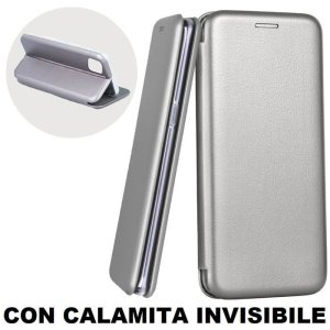 CUSTODIA per APPLE IPHONE 13 MINI (5.4") - FLIP ORIZZONTALE SIMILPELLE CON CHIUSURA MAGNETICA INVISIBILE E INTERNO IN TPU GRIGIO