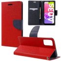 CUSTODIA per SAMSUNG GALAXY A03s (SM-A037F) - FLIP ORIZZONTALE CON STAND, INTERNO IN TPU E PORTA CARTE COLORE ROSSO