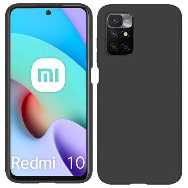 CUSTODIA per XIAOMI REDMI 10 (2021/2022) - IN GEL TPU SILICONE SLIM COLORE NERO SATINATO