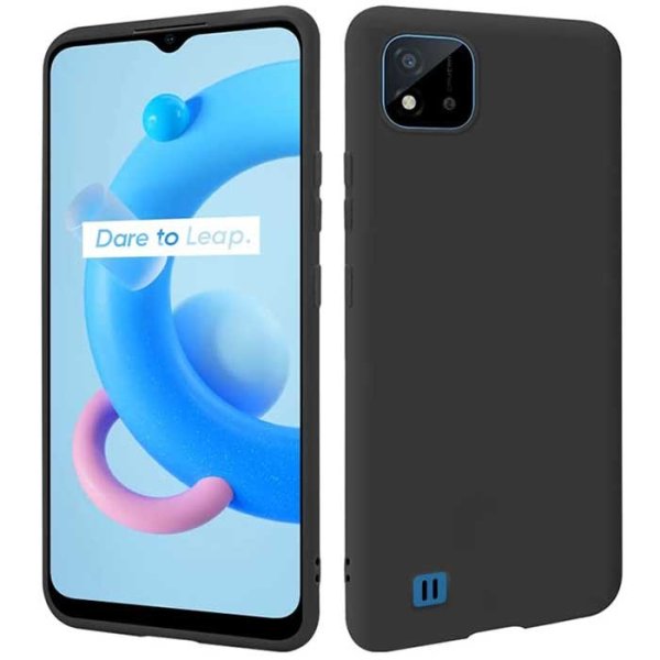 CUSTODIA per REALME C11 2021, C20 - IN TPU SILICONE COLORE NERO SATINATO - ATTENZIONE: Non compatibile con versione precedente!