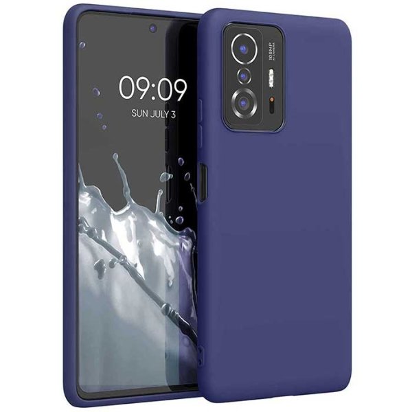 CUSTODIA per XIAOMI 11T (5G), 11T PRO (5G) - IN GEL TPU SILICONE SLIM COLORE BLU SATINATO