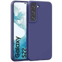 CUSTODIA per SAMSUNG GALAXY S22 5G (SM-S901B) IN GEL TPU SILICONE SLIM COLORE BLU SATINATO