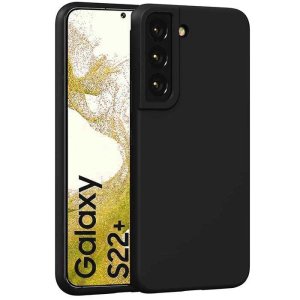 CUSTODIA per SAMSUNG GALAXY S22 PLUS 5G (SM-S906B) IN GEL TPU SILICONE SLIM COLORE NERO SATINATO