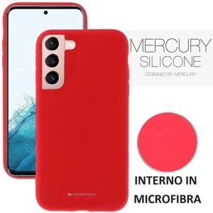 CUSTODIA per SAMSUNG GALAXY S22 5G (SM-S901B) - IN SILICONE CON INTERNO IN MICROFIBRA COLORE ROSSO ALTA QUALITA' MERCURY BLISTER