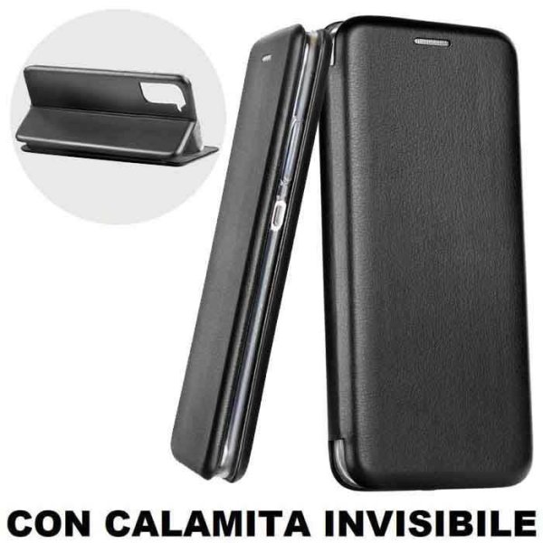 CUSTODIA per SAMSUNG GALAXY S22 5G (S901B) - FLIP ORIZZONTALE SIMILPELLE CON CHIUSURA MAGNETICA INVISIBILE E INTERNO IN TPU NERO