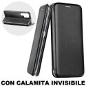 CUSTODIA per SAMSUNG GALAXY S22 ULTRA 5G (S908B) - FLIP ORIZZONTALE SIMILPELLE CON CHIUSURA MAGNETICA E INTERNO IN TPU NERO