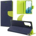 CUSTODIA per SAMSUNG GALAXY S22 5G (SM-S901B) - FLIP ORIZZONTALE CON STAND, INTERNO IN TPU SILICONE E PORTA CARTE COLORE BLU