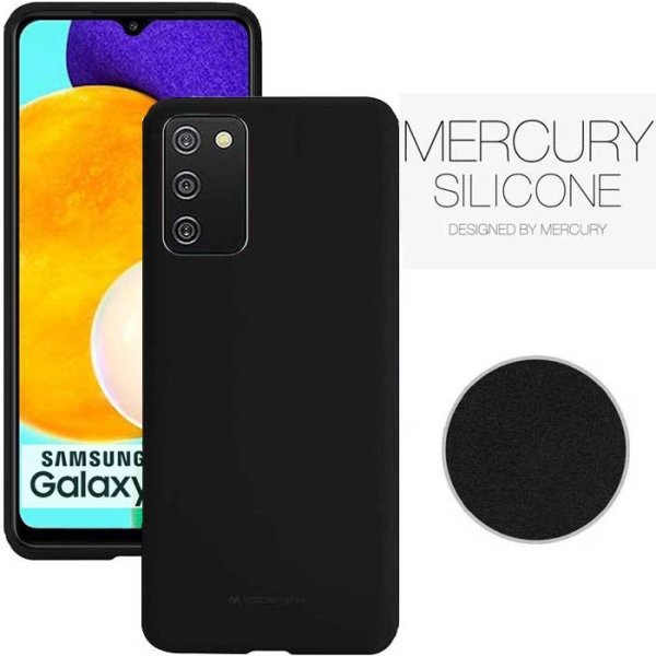 CUSTODIA per SAMSUNG GALAXY A03s (SM-A037F) - IN SILICONE CON INTERNO IN MICROFIBRA COLORE NERO ALTA QUALITA' MERCURY BLISTER