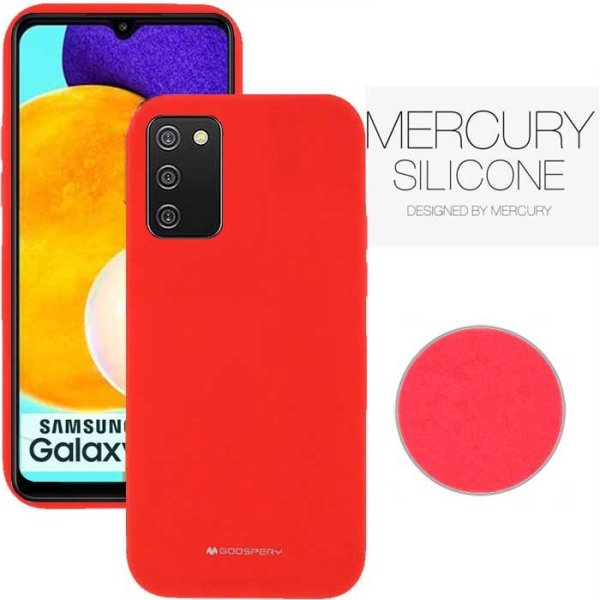 CUSTODIA per SAMSUNG GALAXY A03s (SM-A037F) - IN SILICONE CON INTERNO IN MICROFIBRA COLORE ROSSO ALTA QUALITA' MERCURY BLISTER