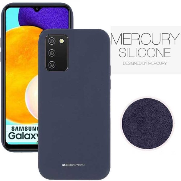 CUSTODIA per SAMSUNG GALAXY A03s (SM-A037F) - IN SILICONE CON INTERNO IN MICROFIBRA COLORE BLU ALTA QUALITA' MERCURY BLISTER