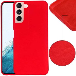 CUSTODIA per SAMSUNG GALAXY S22 5G IN GEL TPU SILICONE EFFETTO SOFT TOUCH - INTERNO IN MICROFIBRA COLORE ROSSO