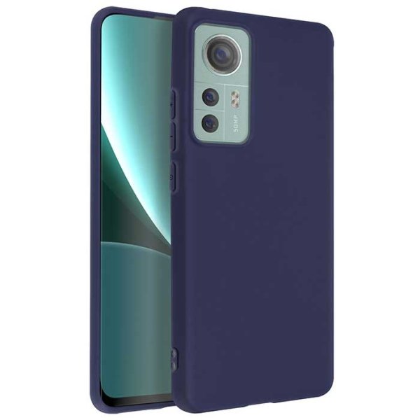 CUSTODIA per XIAOMI 12, 12X - IN GEL TPU SILICONE SLIM COLORE BLU SATINATO