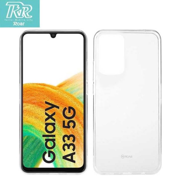 CUSTODIA per SAMSUNG GALAXY A33 5G (SM-A336) - IN GEL TPU SILICONE TRASPARENTE ALTA QUALITA' ROAR COLORFUL BLISTER