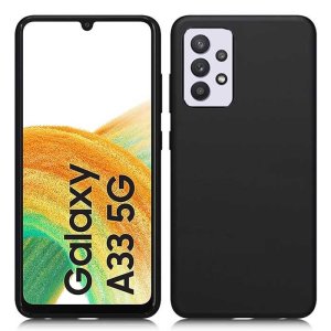 CUSTODIA per SAMSUNG GALAXY A33 5G (SM-A336) - IN GEL TPU SILICONE SLIM COLORE NERO SATINATO