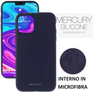 CUSTODIA per APPLE IPHONE 13 PRO (6.1") IN SILICONE CON INTERNO IN MICROFIBRA COLORE BLU ALTA QUALITA' MERCURY BLISTER