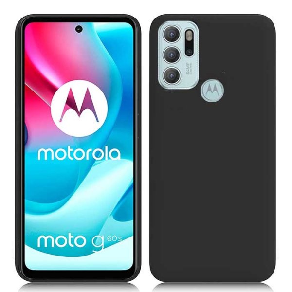 CUSTODIA per MOTOROLA MOTO G60s - IN GEL TPU SILICONE SLIM COLORE NERO SATINATO