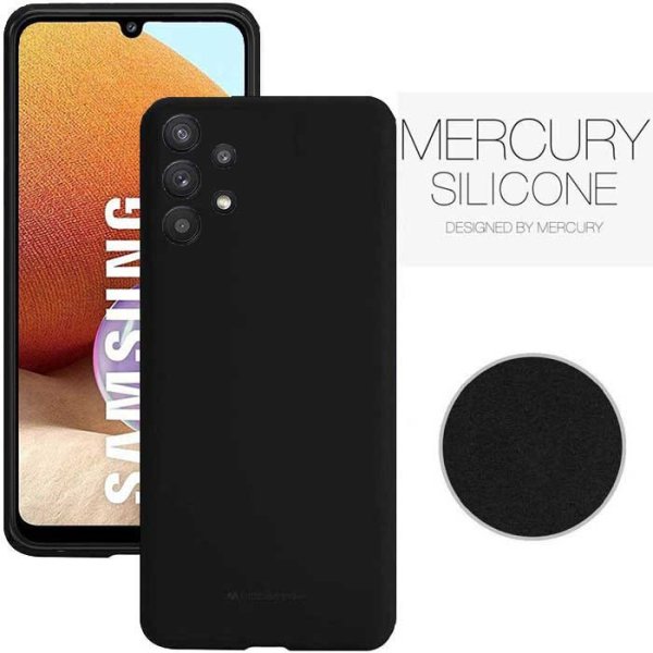 CUSTODIA per SAMSUNG GALAXY A32 4G (A325F) - SILICONE CON INTERNO IN MICROFIBRA COLORE NERO ALTA QUALITA' MERCURY - ATTENZIONE..