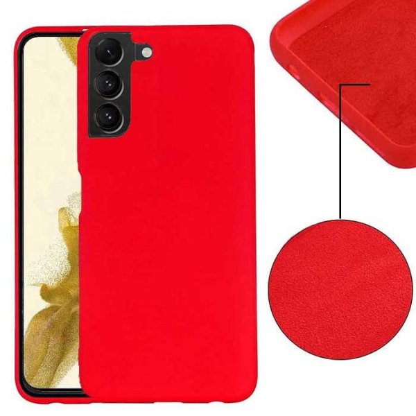 CUSTODIA per SAMSUNG GALAXY S22 PLUS 5G (S906B) SILICONE EFFETTO SOFT TOUCH - INTERNO IN MICROFIBRA COLORE ROSSO