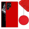 CUSTODIA per SAMSUNG GALAXY S22 ULTRA 5G (S908B) SILICONE EFFETTO SOFT TOUCH - INTERNO IN MICROFIBRA COLORE ROSSO