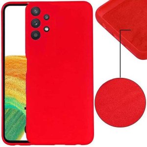 CUSTODIA per SAMSUNG GALAXY A33 5G (A336) IN SILICONE EFFETTO SOFT TOUCH CON INTERNO IN MICROFIBRA COLORE ROSSO VERSIONE ECO