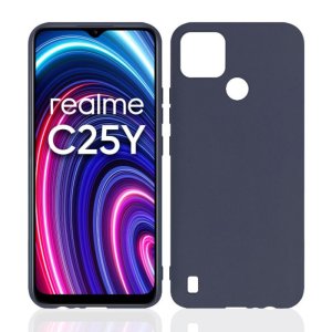 CUSTODIA per REALME C25Y, C21Y - IN GEL TPU SILICONE SLIM COLORE BLU SATINATO