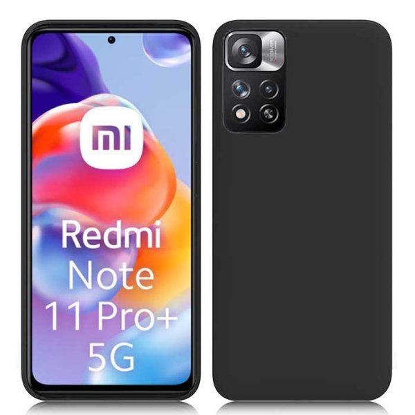 CUSTODIA per XIAOMI REDMI NOTE 11 PRO PLUS (5G) - IN GEL TPU SILICONE SLIM COLORE NERO SATINATO - ATTENZIONE...