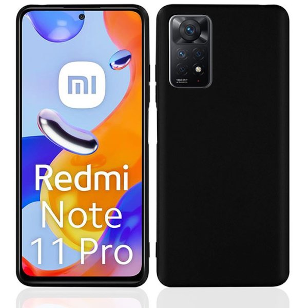 CUSTODIA per XIAOMI REDMI NOTE 11 PRO (4G/5G), REDMI NOTE 12 PRO (4G) IN GEL TPU SILICONE SLIM COLORE NERO SATINATO