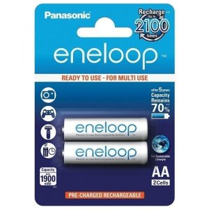 BATTERIE STILO RICARICABILI AA 1900mAh 1,2V HR6 PRECARICATE - CONFEZIONE DA 2PZ PANASONIC ENELOOP BK-3MCCE/2BE BLISTER