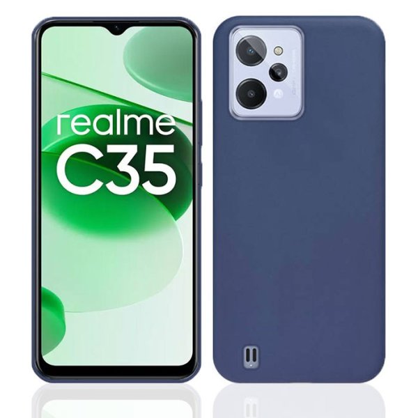 CUSTODIA per REALME C35, NARZO 50A PRIME - IN GEL TPU SILICONE SLIM COLORE BLU SATINATO