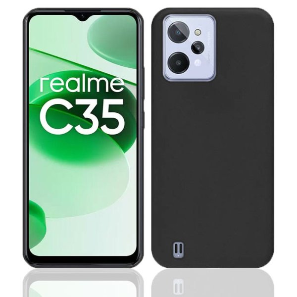 CUSTODIA per REALME C35, NARZO 50A PRIME - IN GEL TPU SILICONE SLIM COLORE NERO SATINATO