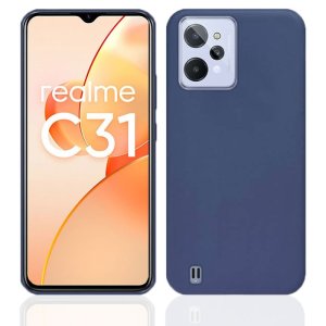 CUSTODIA per REALME C31 - IN GEL TPU SILICONE SLIM COLORE BLU SATINATO